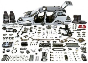 image of a disassembled car with all its mechanical parts displayed