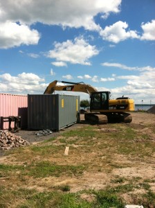 20' Storage Container on construction site in Buffalo NY