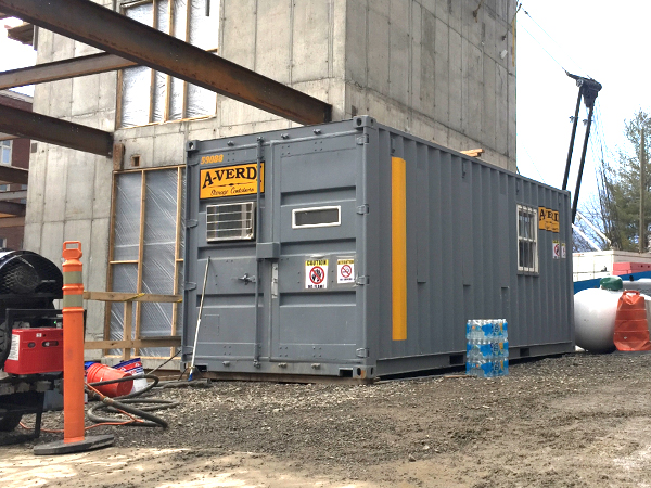 Image of a storage container at a construction site